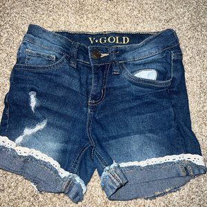 V-Gold Size 8 Jean and Lace Girls Shorts